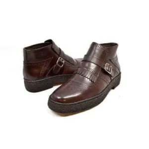British Walkers Playboy Manhattan Wingtip Men's Brown Leather High Tops Ankle Boots