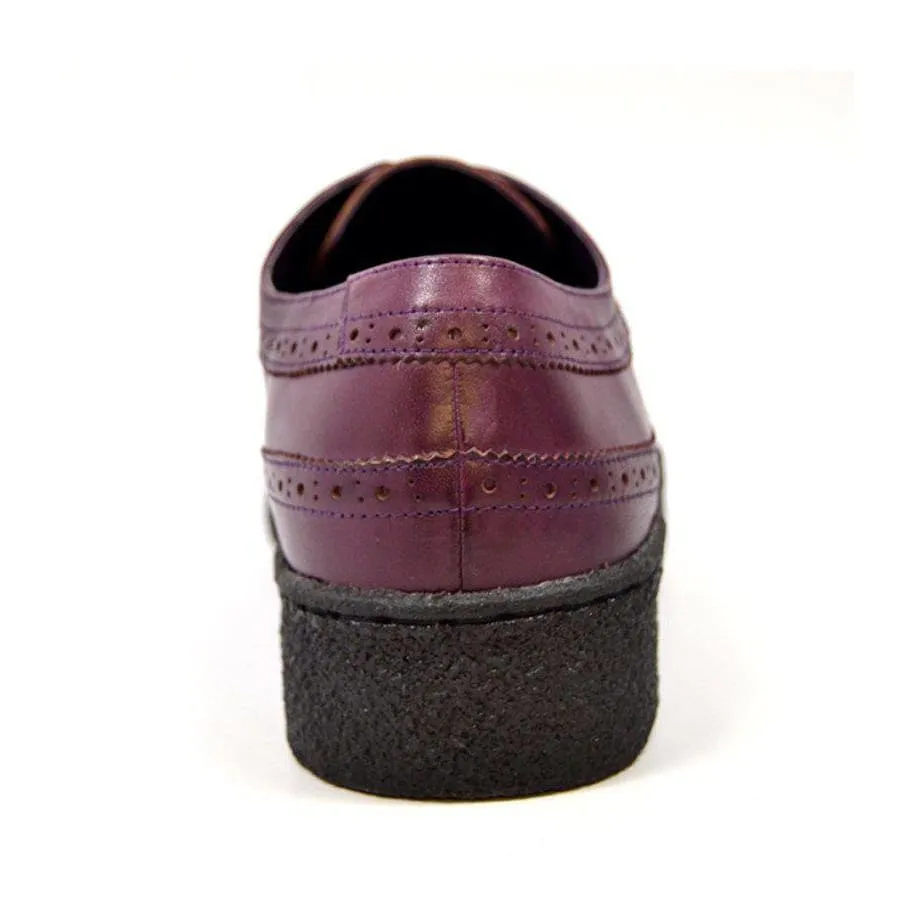 British Walkers Playboy Originals Wingtip Low Cut Men's Albergine Leather Oxfords Ankle Boots