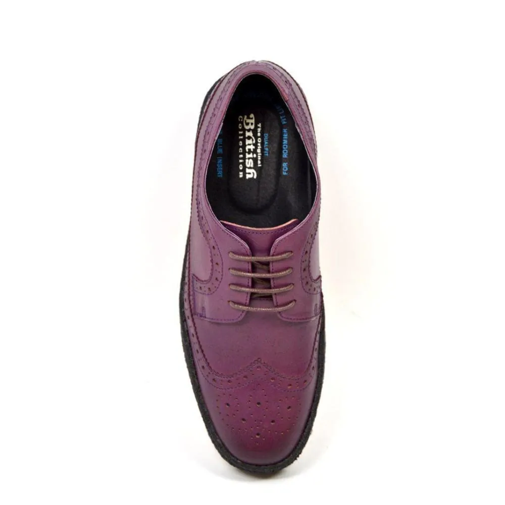 British Walkers Playboy Originals Wingtip Low Cut Men's Albergine Leather Oxfords Ankle Boots