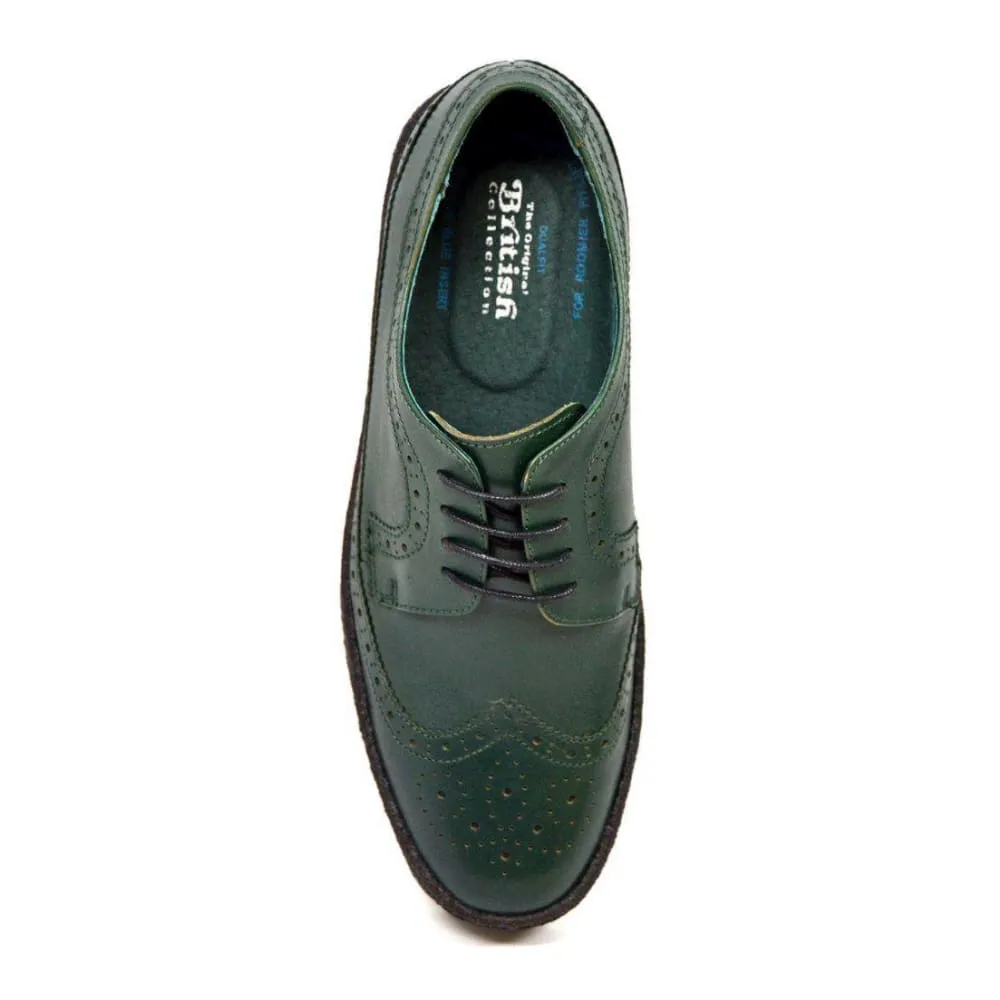 British Walkers Playboy Originals Wingtip Low Cut Men's Hunter Green Leather Oxfords Ankle Boots