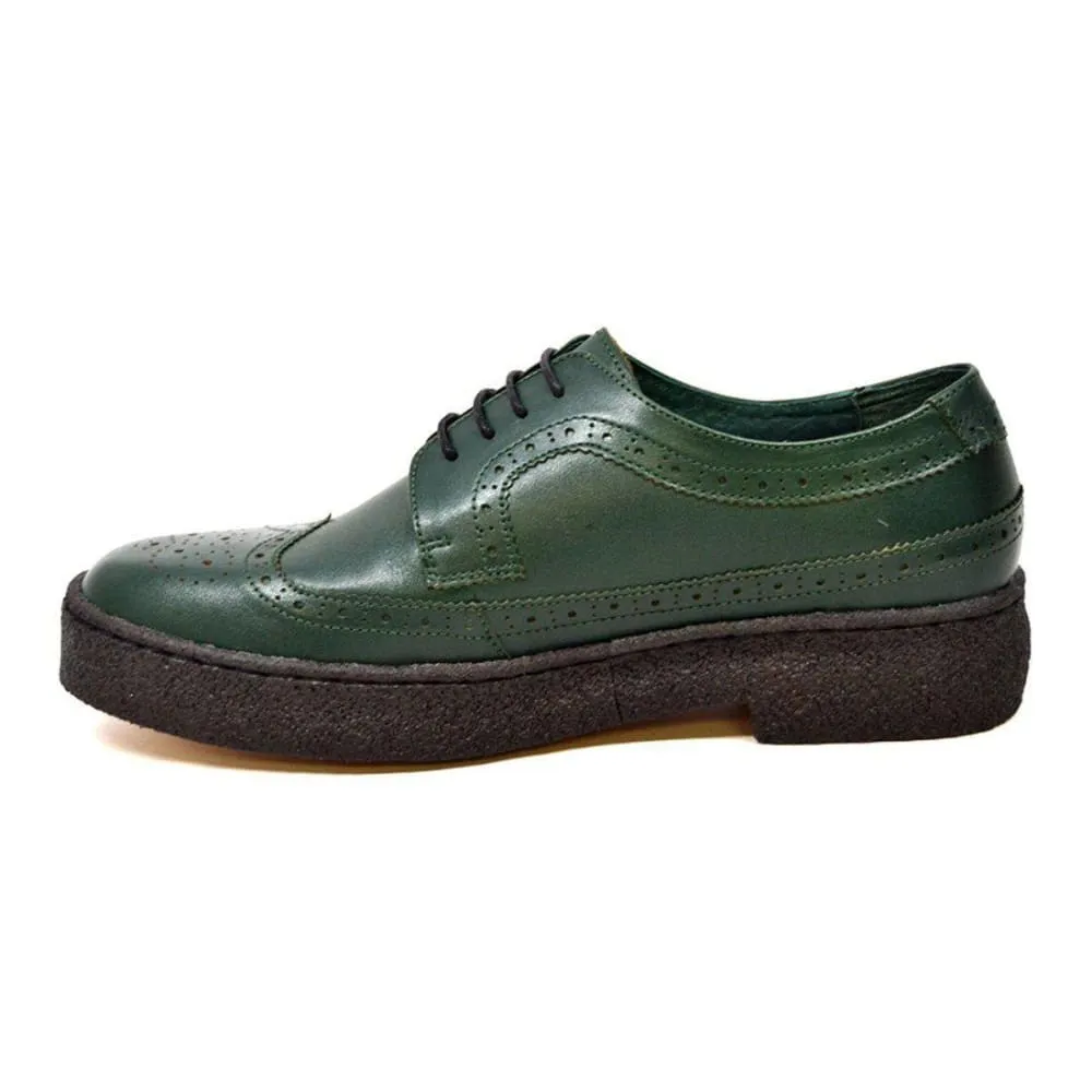 British Walkers Playboy Originals Wingtip Low Cut Men's Hunter Green Leather Oxfords Ankle Boots