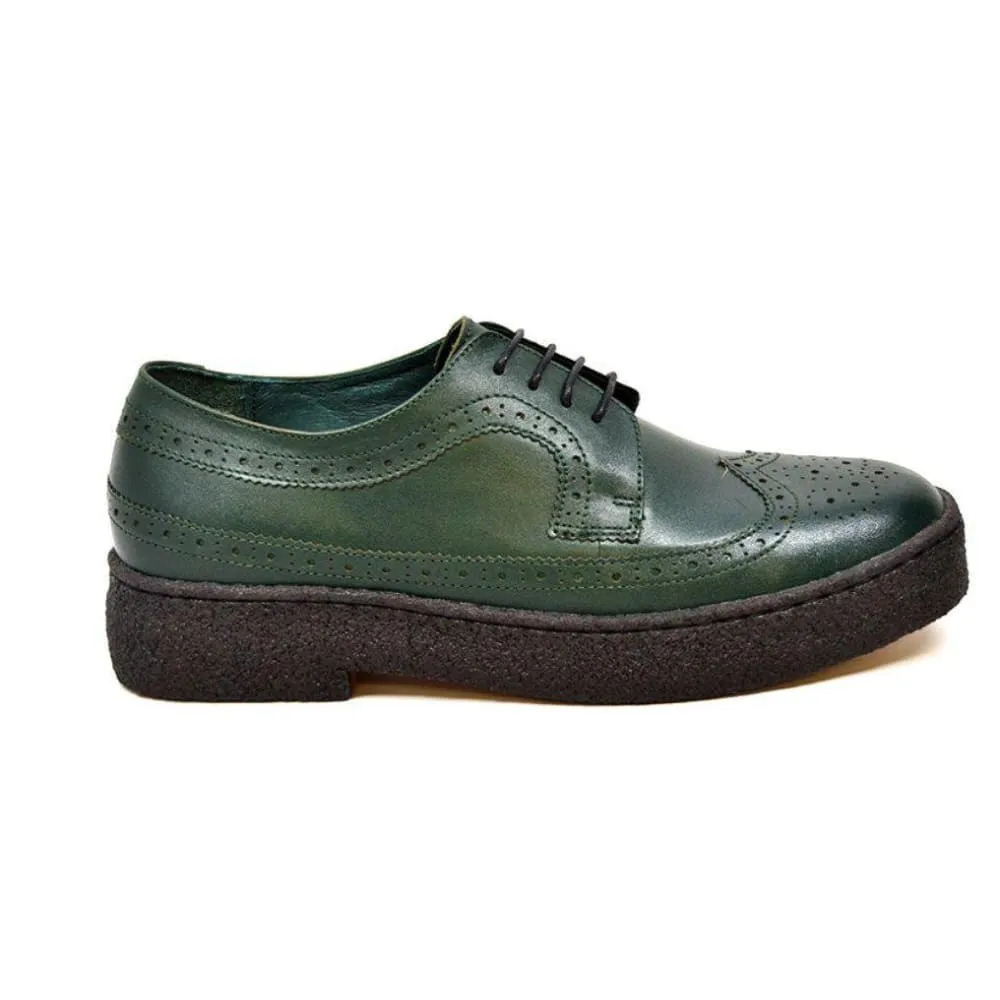 British Walkers Playboy Originals Wingtip Low Cut Men's Hunter Green Leather Oxfords Ankle Boots