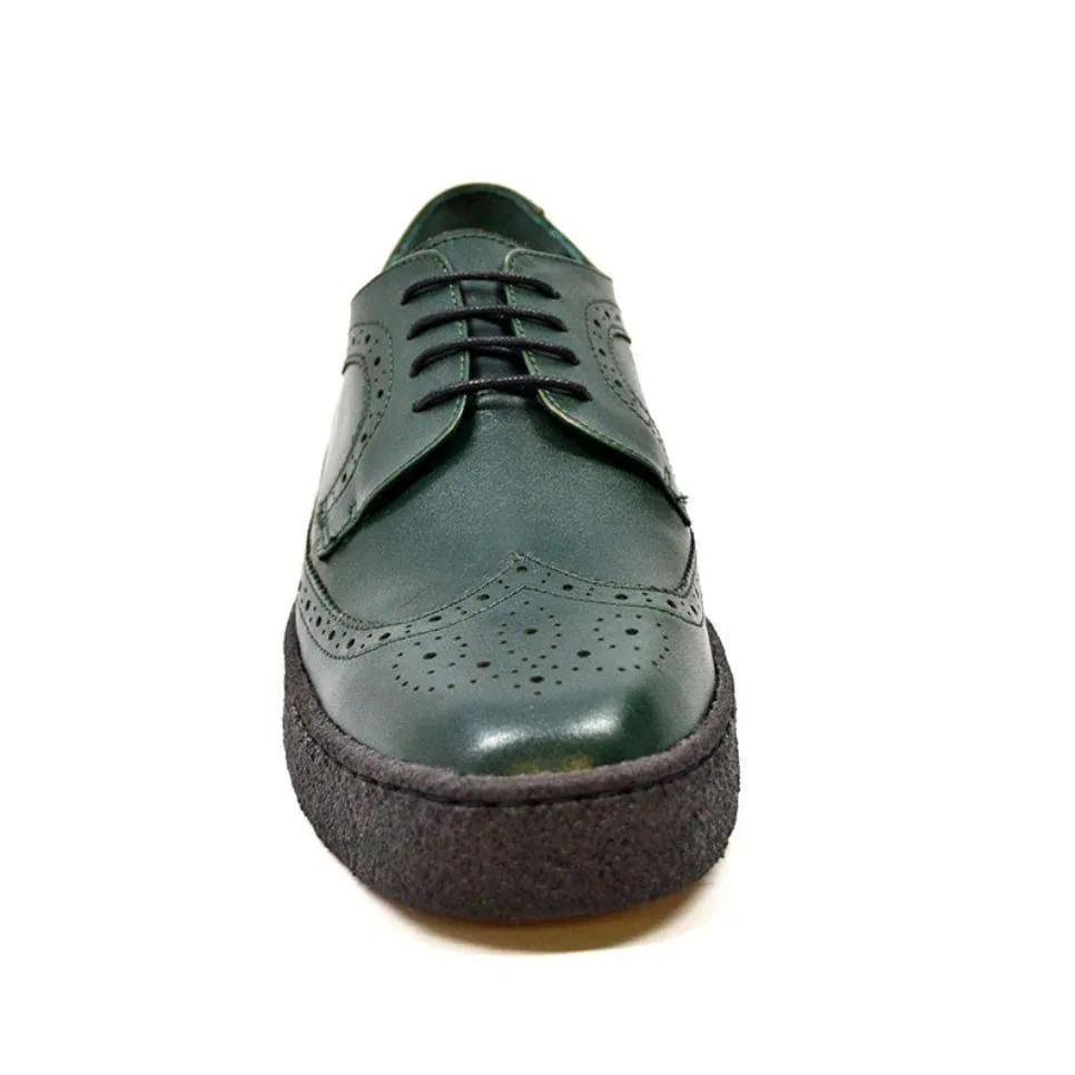 British Walkers Playboy Originals Wingtip Low Cut Men's Hunter Green Leather Oxfords Ankle Boots