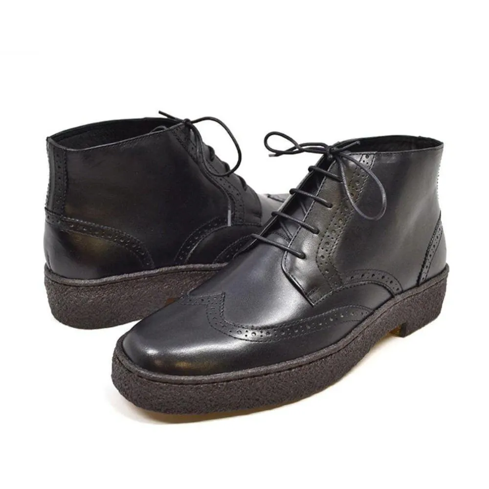 British Walkers Playboy Wingtip High Tops Men's Limited Edition Leather Ankle Boots