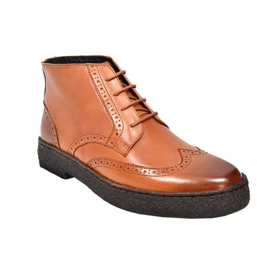 British Walkers Playboy Wingtip High Tops Men's Limited Edition Leather Ankle Boots