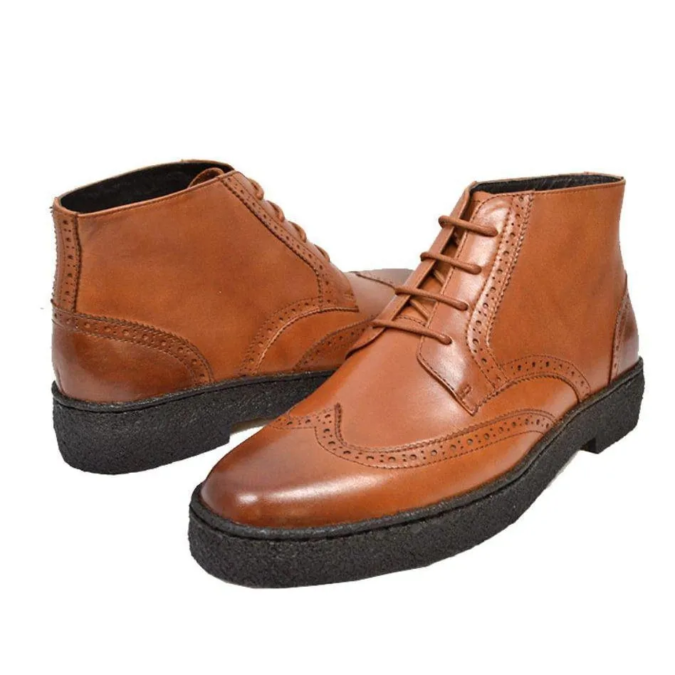 British Walkers Playboy Wingtip High Tops Men's Limited Edition Leather Ankle Boots