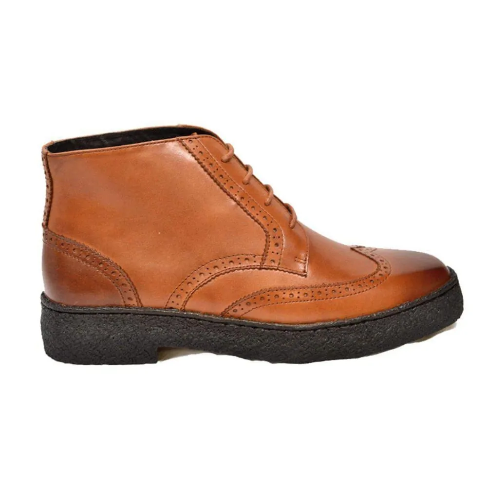 British Walkers Playboy Wingtip High Tops Men's Limited Edition Leather Ankle Boots