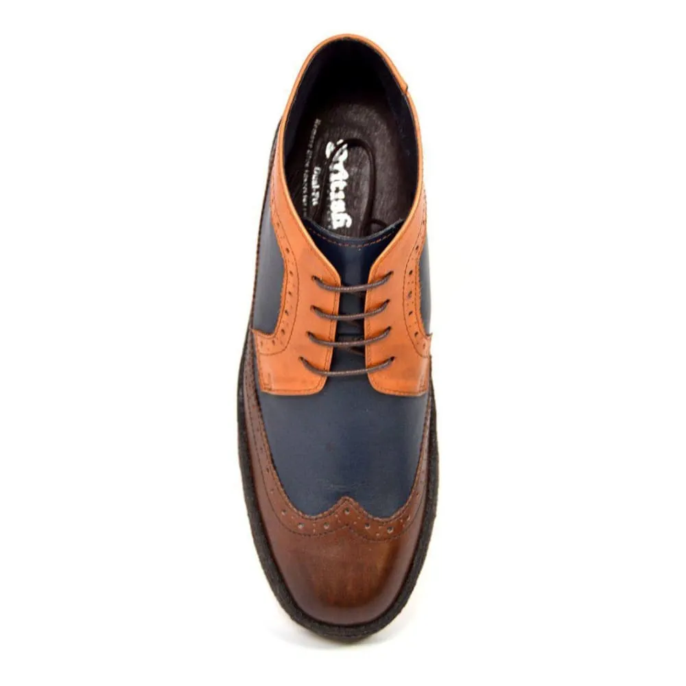 British Walkers Playboy Wingtips Men's Three Tone High Top Lace Up Leather Ankle Boots
