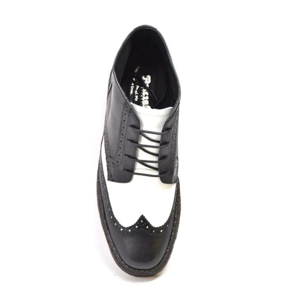 British Walkers Playboy Wingtips Men's Two Tone Leather High Top Boots Ankle Boots