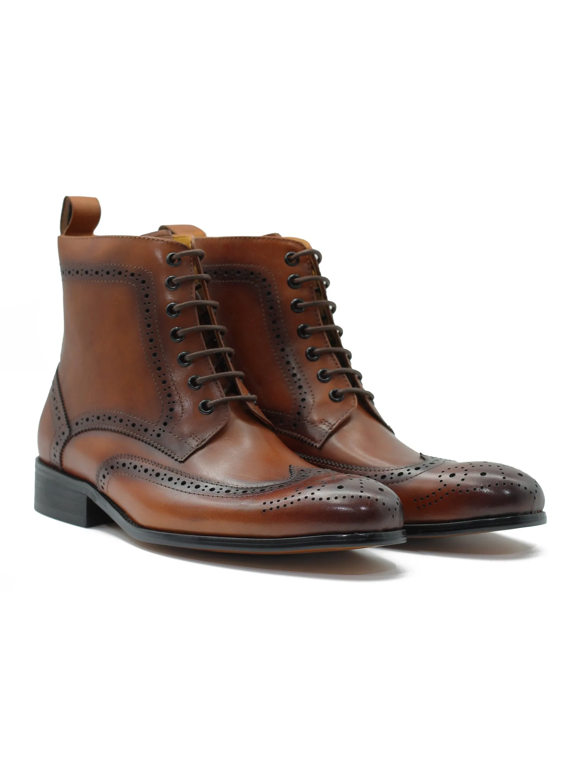 BROWN DERBY LEATHER BOOTS