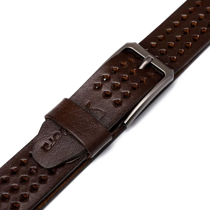 Brown Perforated Leather Belt