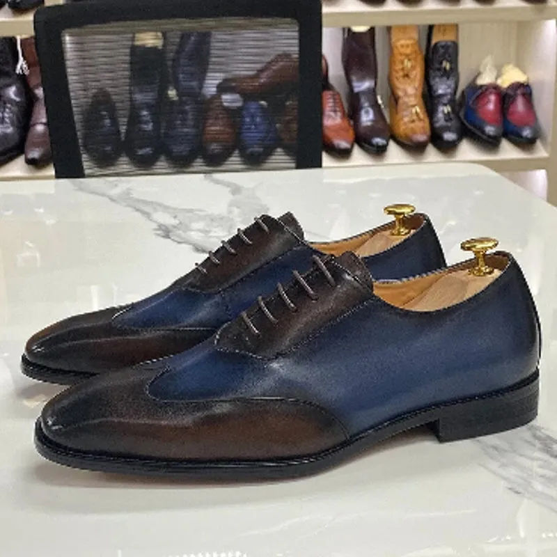Calfskin Handmade Business Office Lace-up Mens Dress Shoes