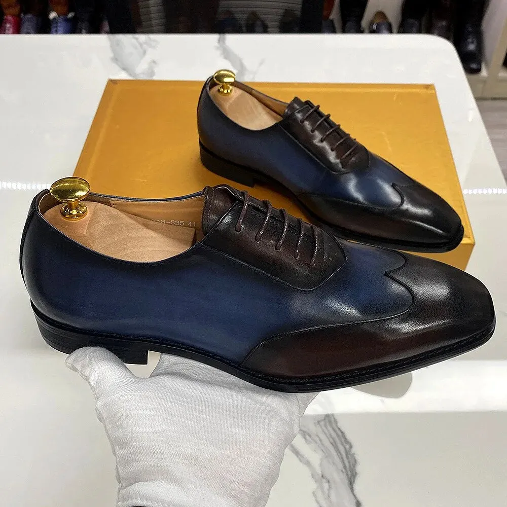 Calfskin Handmade Business Office Lace-up Mens Dress Shoes