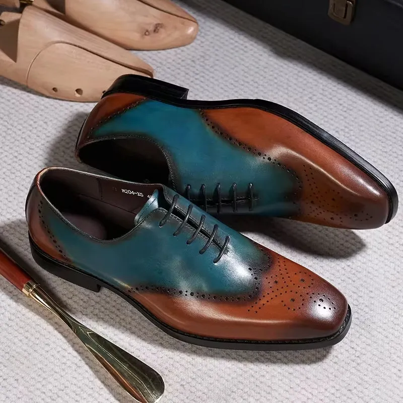 Calfskin Handmade Business Office Lace-up Mens Dress Shoes