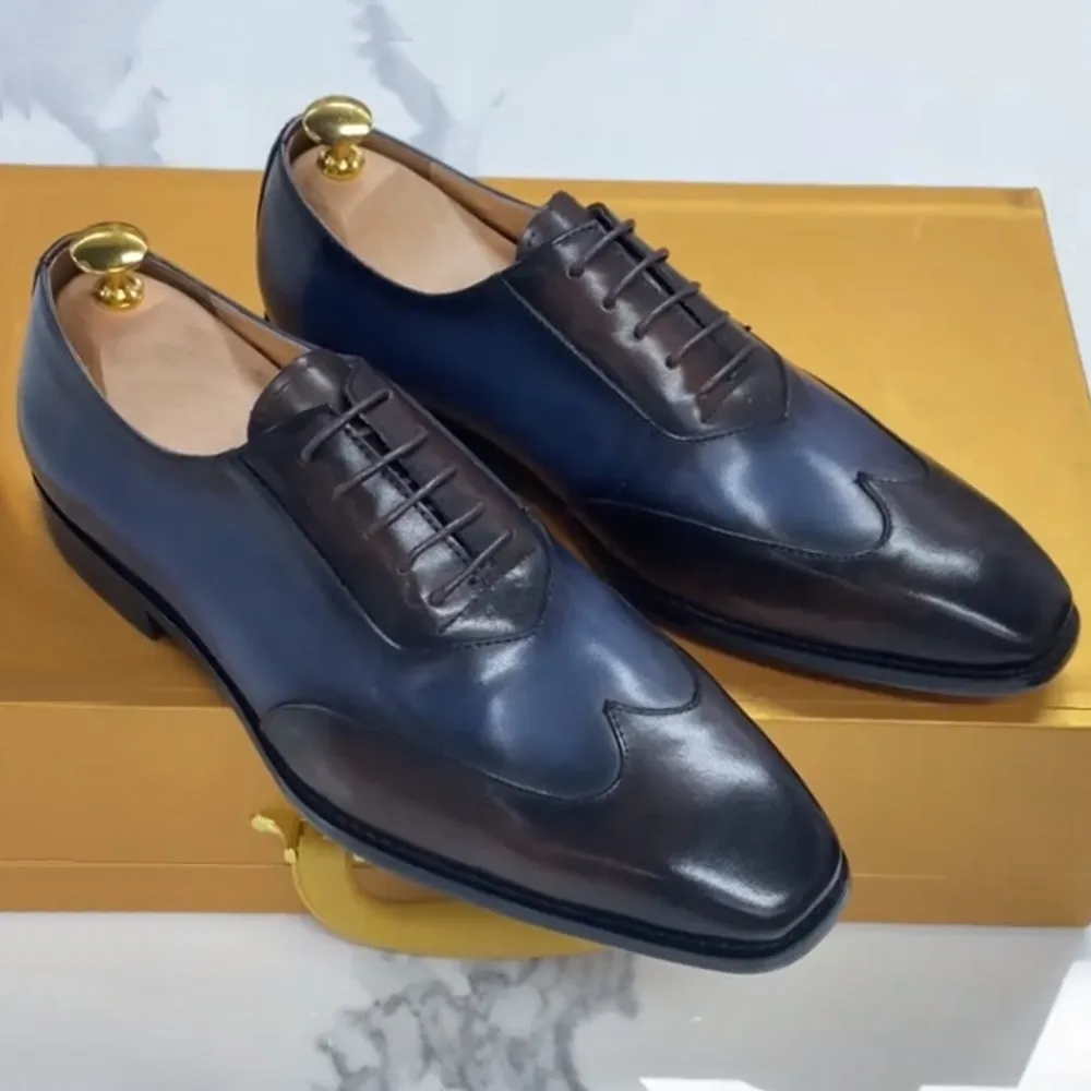 Calfskin Handmade Business Office Lace-up Mens Dress Shoes