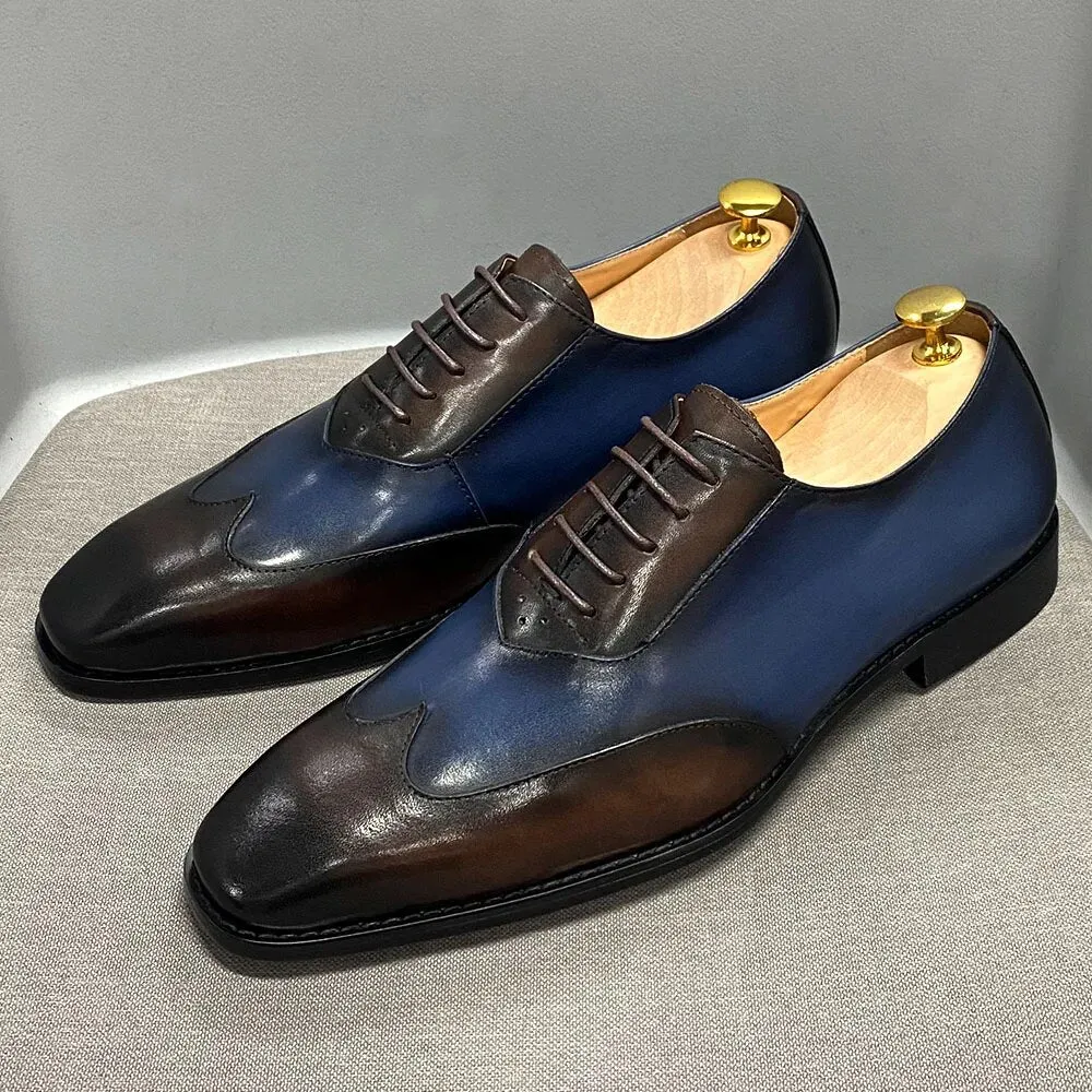 Calfskin Handmade Business Office Lace-up Mens Dress Shoes