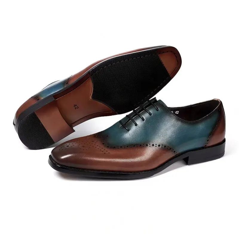 Calfskin Handmade Business Office Lace-up Mens Dress Shoes