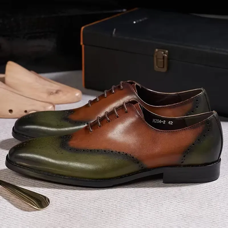 Calfskin Handmade Business Office Lace-up Mens Dress Shoes