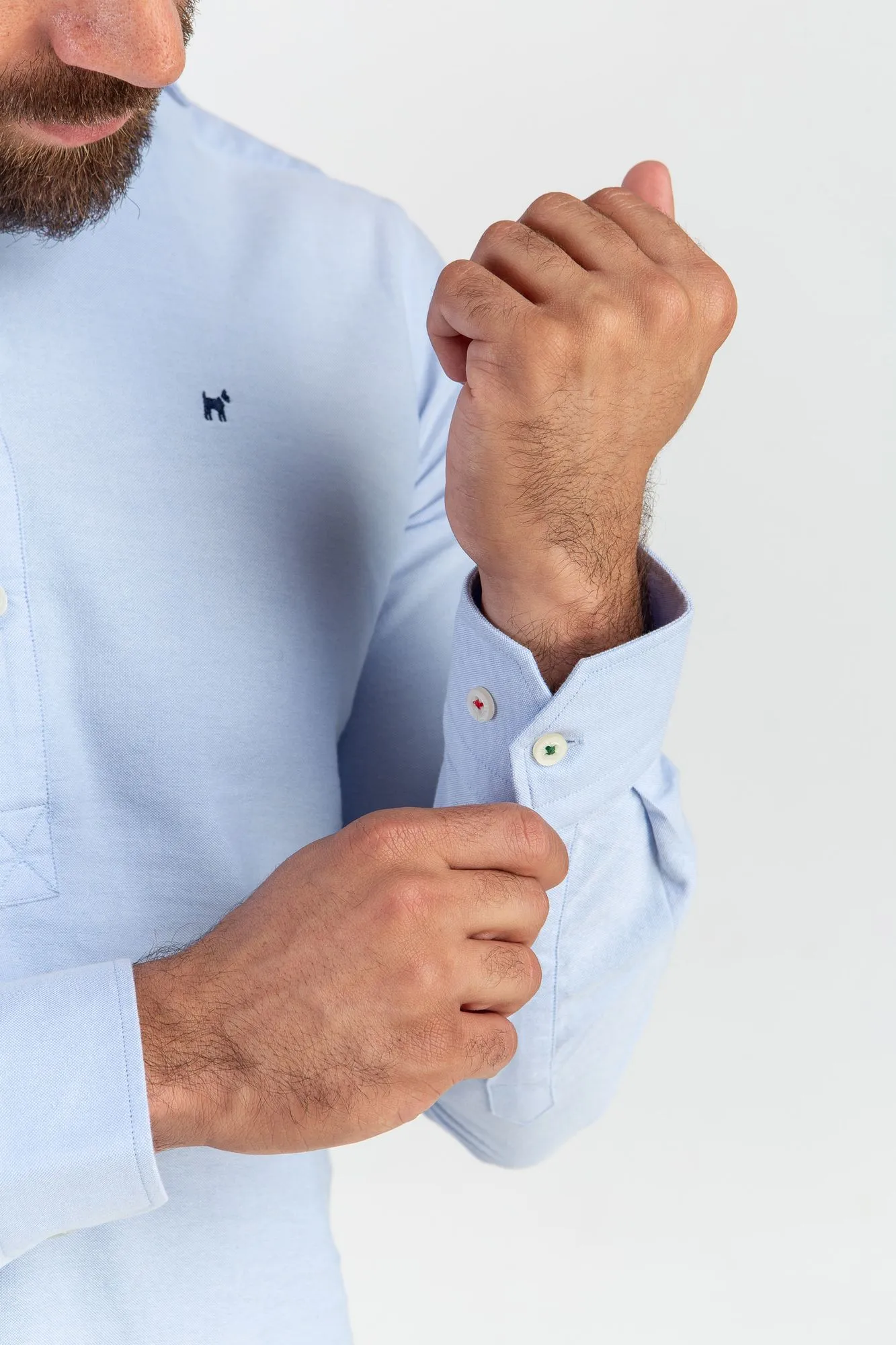 Camisa Polera Oxford Celeste