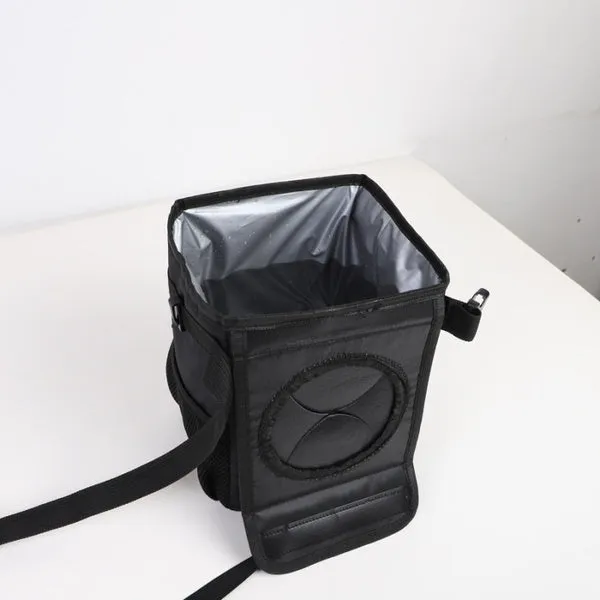 Car Trash Can with Lid and Storage Pockets Foldable Waterproof Waste Cans Fruit Tank