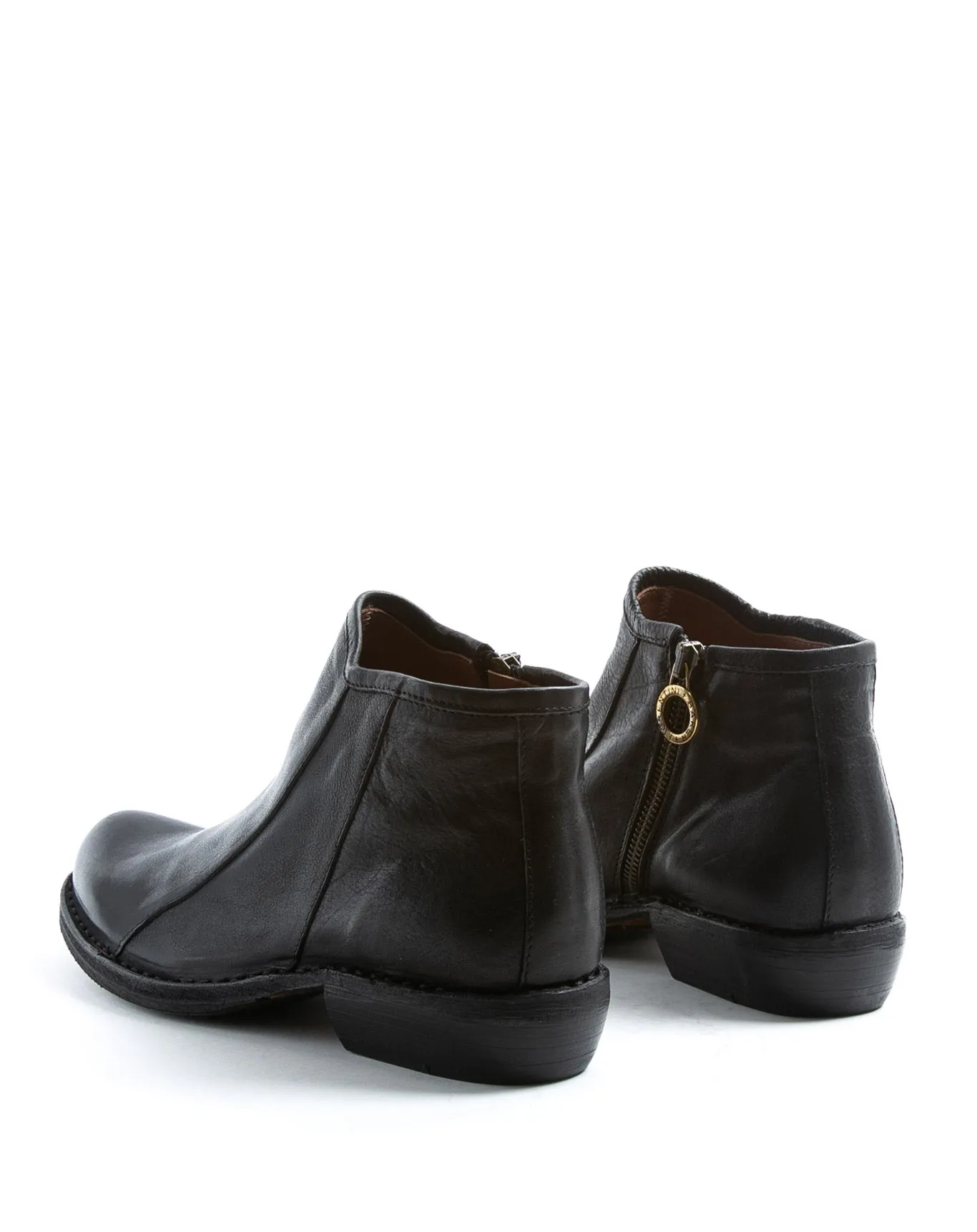 CARP Black Leather Ankle Boots