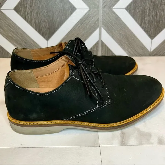Clarks Atticus Lace Men's Black Nubuck Leather Lace Up Derby Shoes size 7