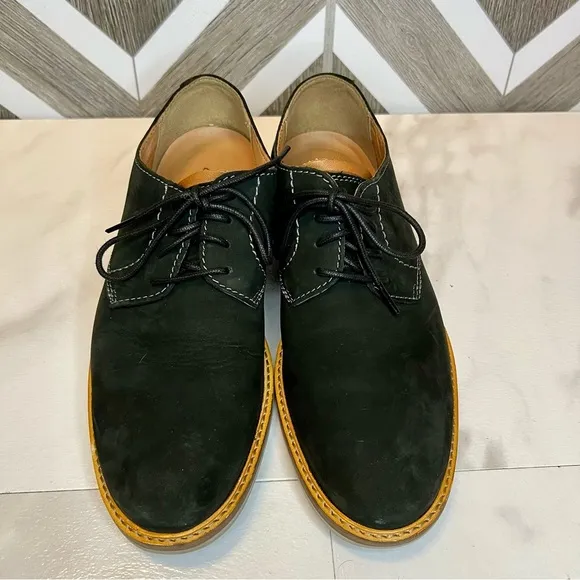 Clarks Atticus Lace Men's Black Nubuck Leather Lace Up Derby Shoes size 7