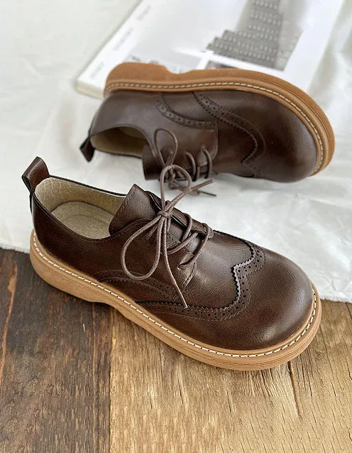 [Clearance] Wide Toe Box Brogue Style Oxford Shoes (40)