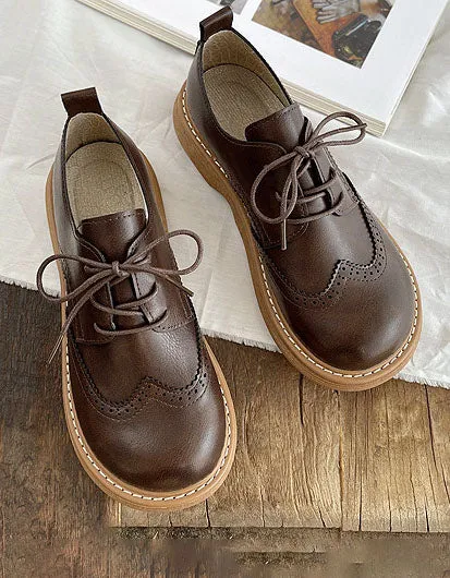 [Clearance] Wide Toe Box Brogue Style Oxford Shoes (40)