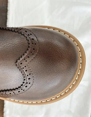 [Clearance] Wide Toe Box Brogue Style Oxford Shoes (40)