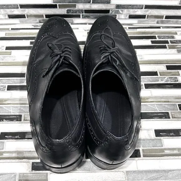 Cole Haan Grand OS C23793 Jefferson Leather Black Wingtip Shoes‎ Mens Size 13 M