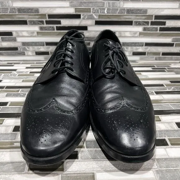 Cole Haan Grand OS C23793 Jefferson Leather Black Wingtip Shoes‎ Mens Size 13 M