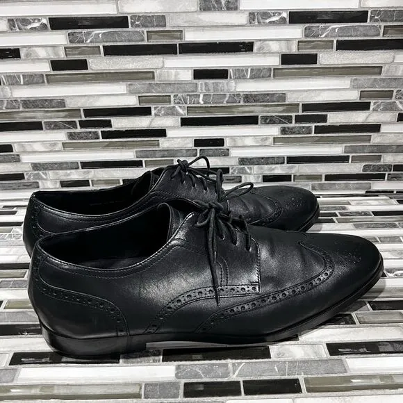 Cole Haan Grand OS C23793 Jefferson Leather Black Wingtip Shoes‎ Mens Size 13 M