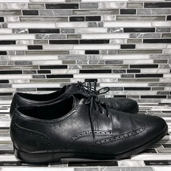 Cole Haan Grand OS C23793 Jefferson Leather Black Wingtip Shoes‎ Mens Size 13 M