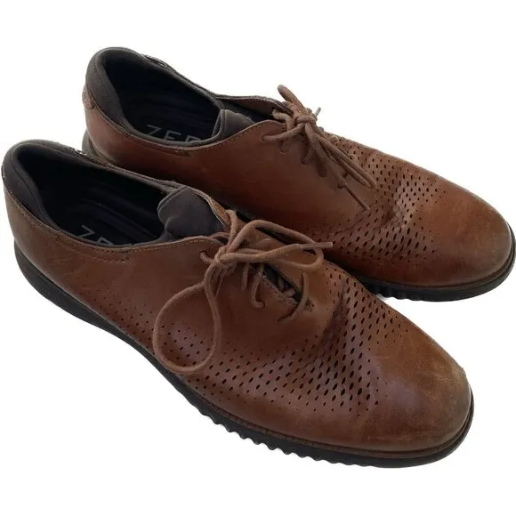 Cole Haan Men's 2.ZeroGrand Lined Laser Wingtip Oxford Tan Style C25351, 11M