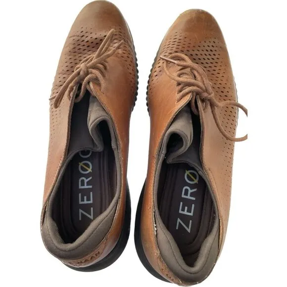 Cole Haan Men's 2.ZeroGrand Lined Laser Wingtip Oxford Tan Style C25351, 11M