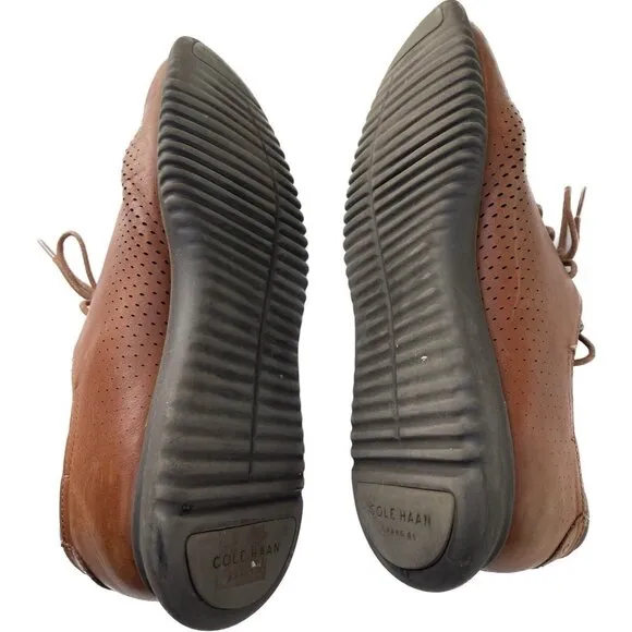 Cole Haan Men's 2.ZeroGrand Lined Laser Wingtip Oxford Tan Style C25351, 11M
