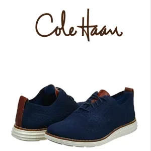 Cole Haan Original Grand OS Stitchlite Wingtip Oxford Navy / Ivory size 9M Men