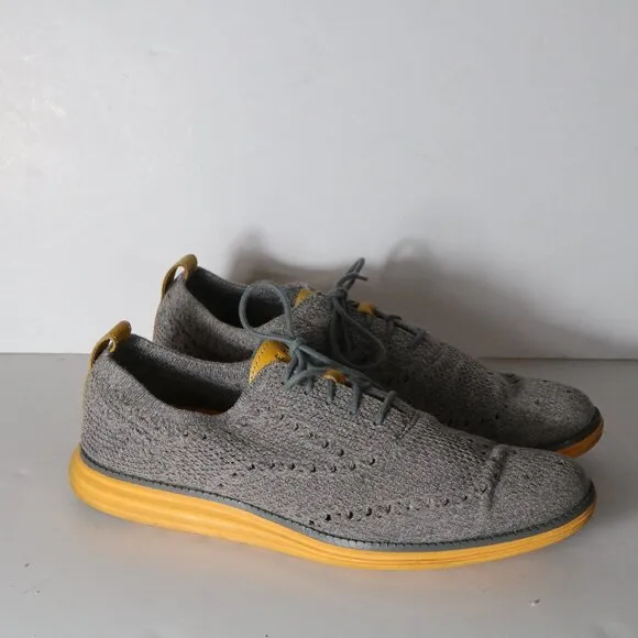 Cole Haan Original Grand Stitchlite Sedona Mens Wingtip Knit Oxford Shoe 10 Gray