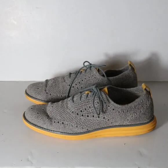 Cole Haan Original Grand Stitchlite Sedona Mens Wingtip Knit Oxford Shoe 10 Gray