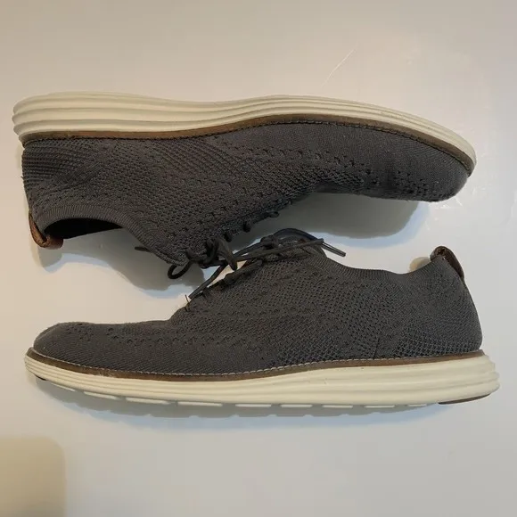 Cole Haan Original Grand Stitchlite Wingtip Oxford Gray C27961 Men Size 10.5 M