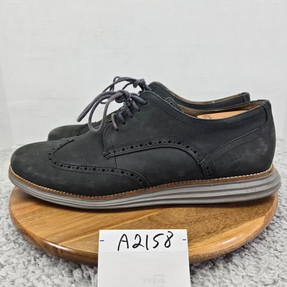 Cole Haan OriginalGrand Modern Blue Leather Wingtip Casual Oxford Mens 12 W Wide