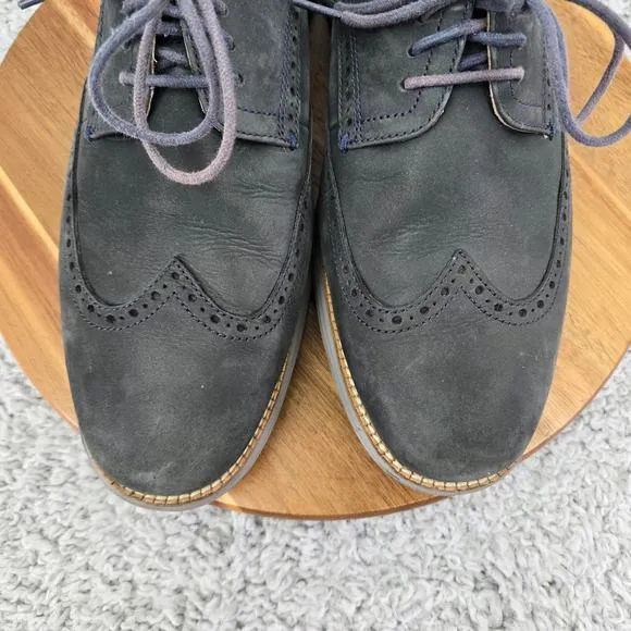 Cole Haan OriginalGrand Modern Blue Leather Wingtip Casual Oxford Mens 12 W Wide
