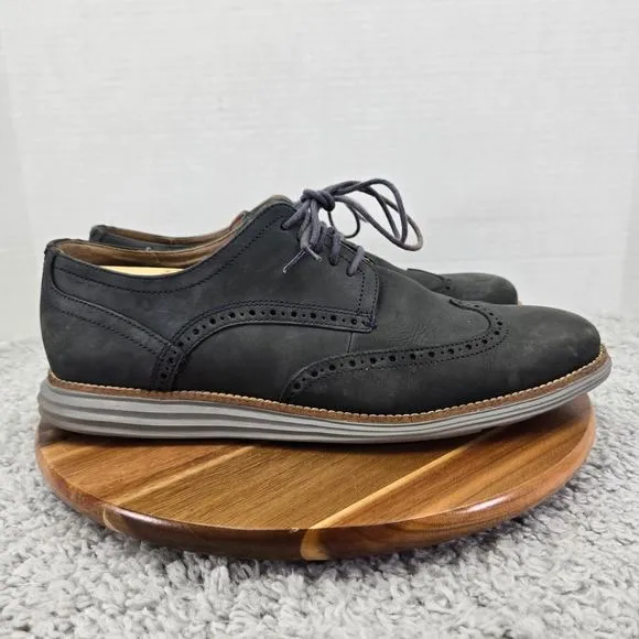 Cole Haan OriginalGrand Modern Blue Leather Wingtip Casual Oxford Mens 12 W Wide