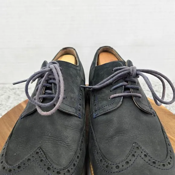 Cole Haan OriginalGrand Modern Blue Leather Wingtip Casual Oxford Mens 12 W Wide