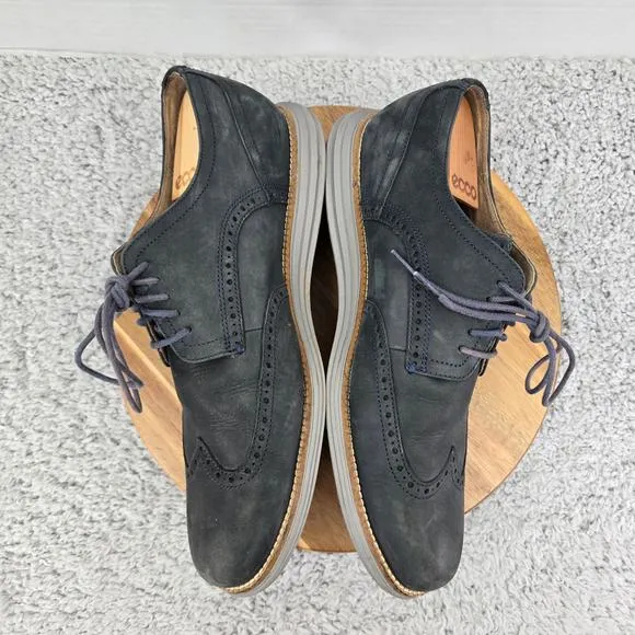 Cole Haan OriginalGrand Modern Blue Leather Wingtip Casual Oxford Mens 12 W Wide
