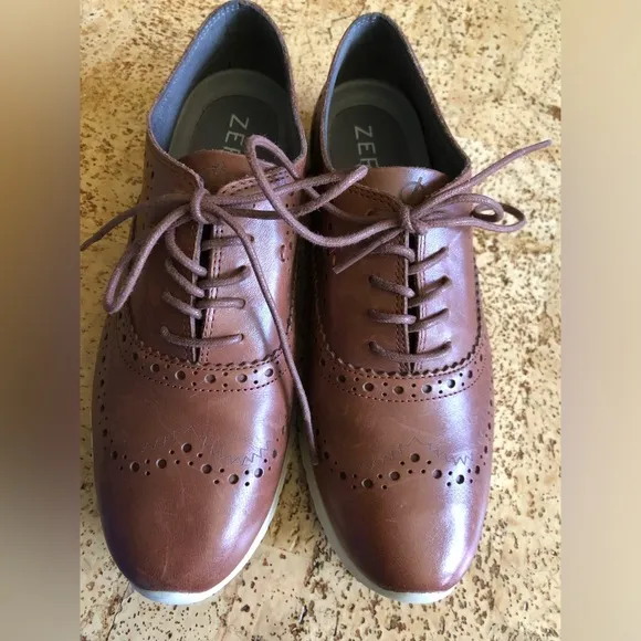 Cole Haan ZeroGrand Leather Wingtip Oxford In Color Woodbury Size 7.5