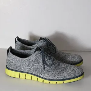 Cole Haan Zerogrand Stitchlite Wingtip Oxford Mens 10 Blue Yellow Knit C30411
