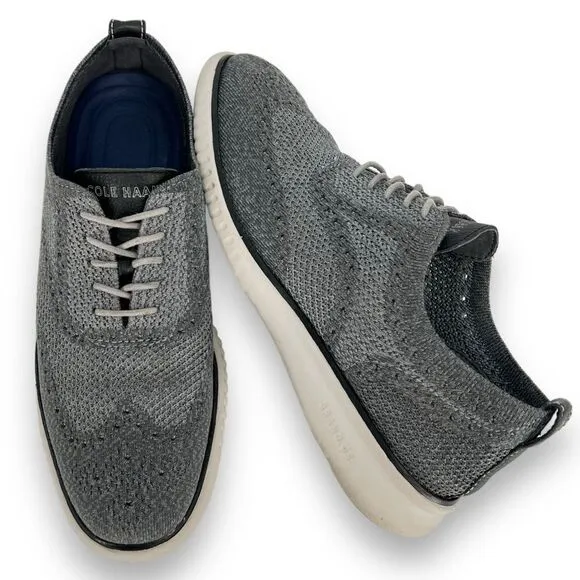 Cole Haan 2.ZEROGRAND Magnet Ironstone Grey Stitchlite Wingtip Oxford C27565 9.5