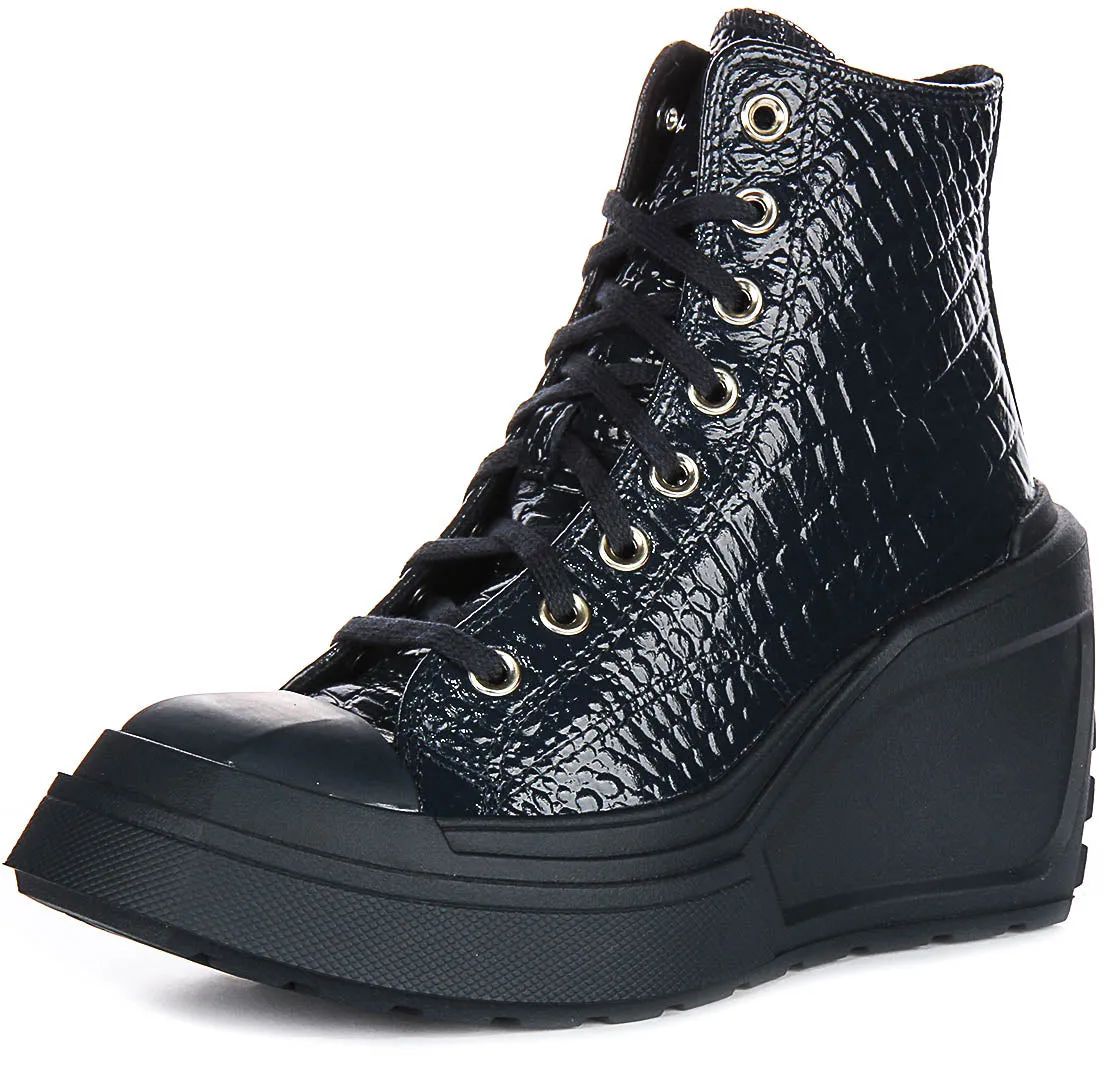 Converse Chuck 70 De Luxe Wedge A10037C In Navy Leather